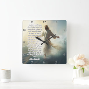 Jezus: Wandelen op het water, geloof Vierkante Klok