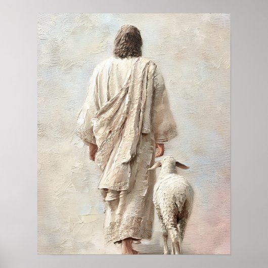 Jezus Wandelend met het Lam Poster (Voorkant)