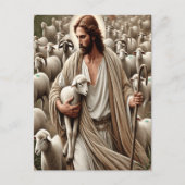Jezus wandelt tussen zijn kudde briefkaart (Voorkant)