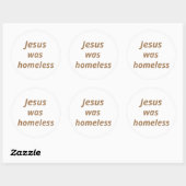 Jezus was dakloos ronde sticker (Vel)