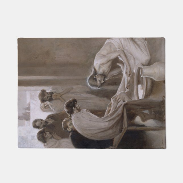 Jezus was de voeten van Zijn discipelen Deurmat (Voorkant)