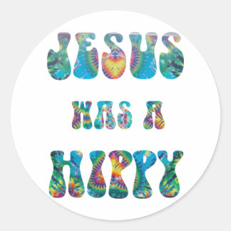 Jezus was een hippie, Tie Dye Ronde Sticker