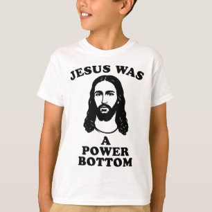 Jezus was een power bottom grappige Pride Kerst gr T-shirt