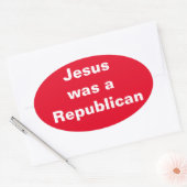 Jezus was een Republikein Ovale Sticker (Envelop)