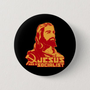 Jezus was een socialist ronde button 5,7 cm