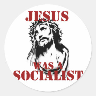 Jezus was een socialist ronde sticker