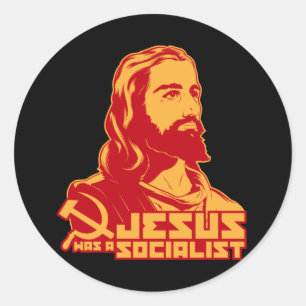 Jezus was een socialist ronde sticker