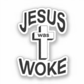 Jezus was Woke Classic Round Sticker (Voorkant)