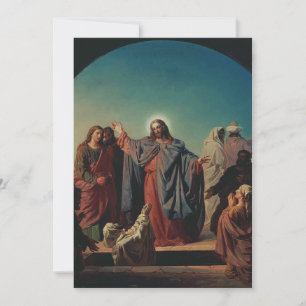 Jezus wekt Lazarus door Robert Wilhelm Ekman Bedankkaart