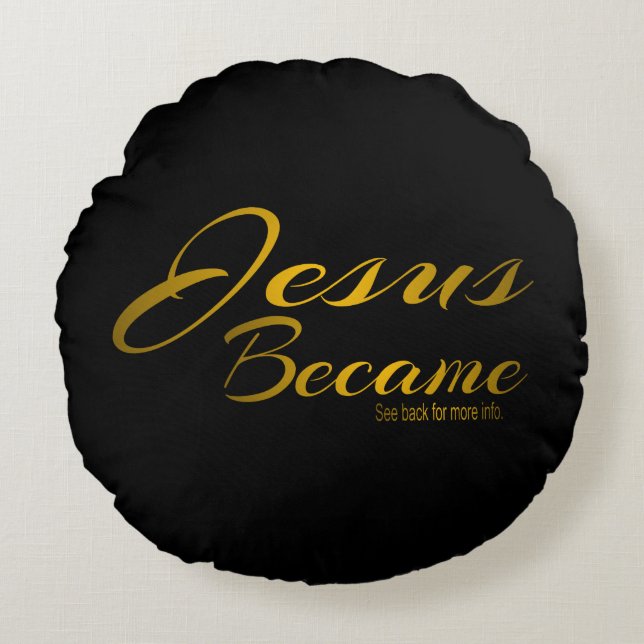 Jezus werd   rond kussen (Voorkant)