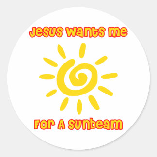 Jezus wil me voor een zonnestraal ronde sticker
