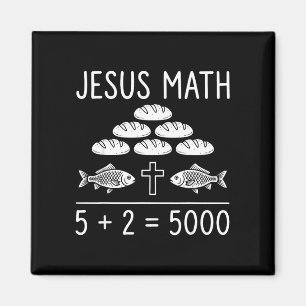 Jezus wiskunde 2 vissen 5 broden voedt de 5000 bij magneet