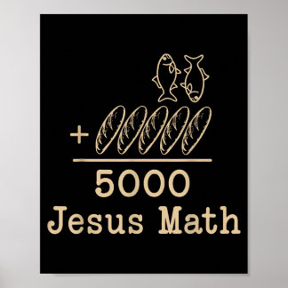 Jezus Wiskunde 2 Vissen 5 Broden Voedt De 5000 Bij Poster