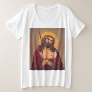 Jezus wordt gekroond met een doornenkroon grote maat t-shirt