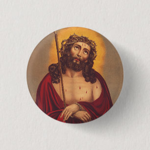 Jezus wordt gekroond met een doornenkroon ronde button 3,2 cm