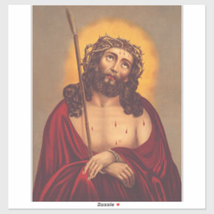 Jezus wordt gekroond met een doornenkroon sticker