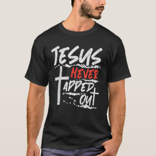 Jezus worstelde nooit met Christelijke worsteling T-shirt