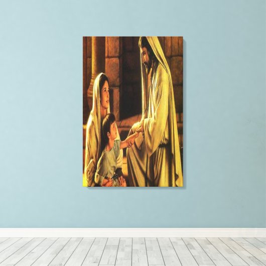 Jezus zegen verpakt canvas (Insitu (Houten vloer))