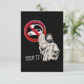 Jezus zegt nee tegen elektrische auto’s bedankkaart (Staand voorkant)