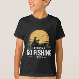 Jezus zei dat God de Christelijke visser Bijbel Vi T-shirt