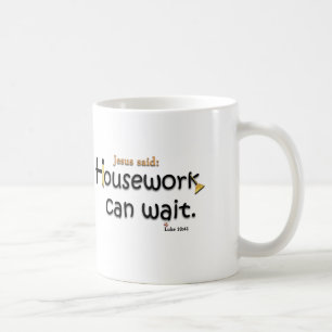 Jezus zei dat huiswerk kan wachten koffiemok