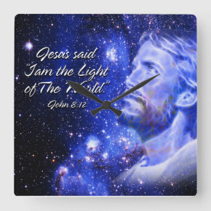 Jezus zei dat ik... WallClock Vierkante Klok