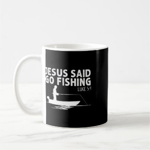 Jezus zei ga vissen Christus Christelijke Visser F Koffiemok