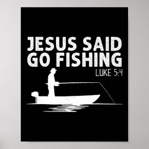 Jezus zei ga vissen Christus Christelijke Visser F Poster