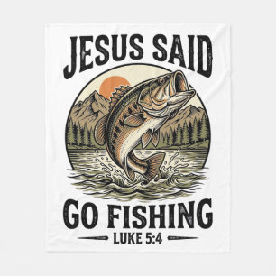 Jezus Zei Ga Vissen Vintage Baars Christelijk Fleece Deken