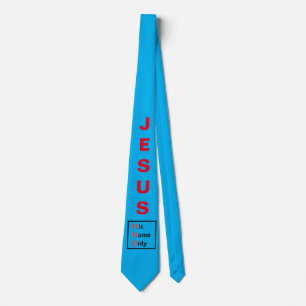Jezus - Zijn naam is alleen Stropdas (blauw)