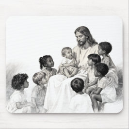 Jezus zittend met kinderen muismat