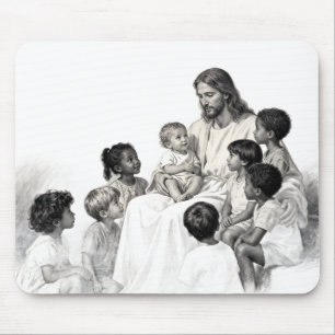 Jezus zittend met kinderen muismat