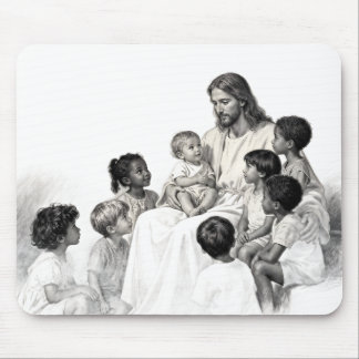 Jezus zittend met kinderen muismat