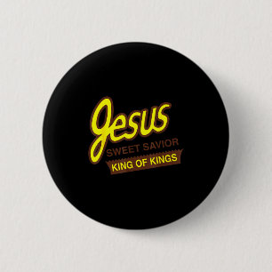 Jezus Zoete Verlosser Koning Der Koningen Grappig Ronde Button 5,7 Cm
