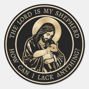 Jezus Zorgzame Herder Ronde Sticker