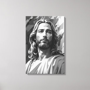 Jezus zwart-wit canvas kunst