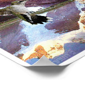 Jezus zweeft over water en mediteert over het meer poster (Hoek)