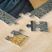 Jezusicoon in een grijs en gouden Lijst Legpuzzel (Zijkant)