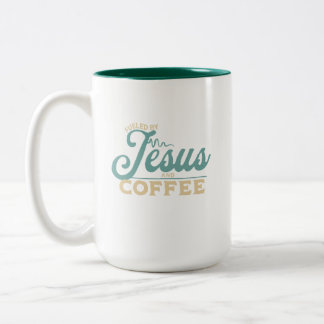 Jezuskoffie en Christelijk design Tweekleurige Koffiemok