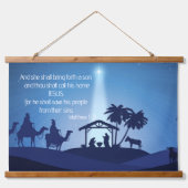 Jezus's Birth Wood met wand en wand Hangend Wandkleed (Voorkant)