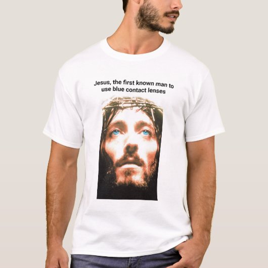 Jezus's blauwe ogen t-shirt (Voorkant)