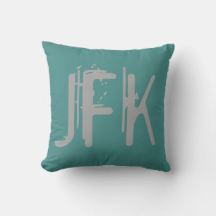 JFK Airport Grunge Typografie Kussen