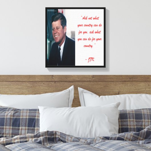 JFK & Ask not Quote Canvas Print (Insitu (Slaapkamer))