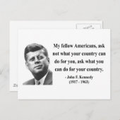 JFK Citaat 3b Briefkaart (Voorkant / Achterkant)