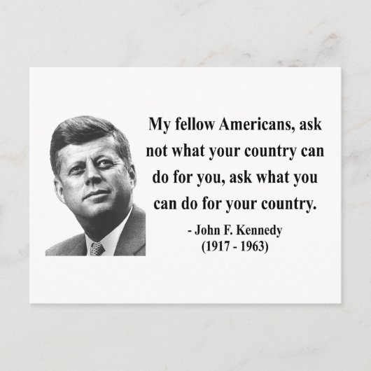 JFK Citaat 3b Briefkaart (Voorkant)