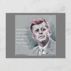 JFK & citaat Briefkaart
