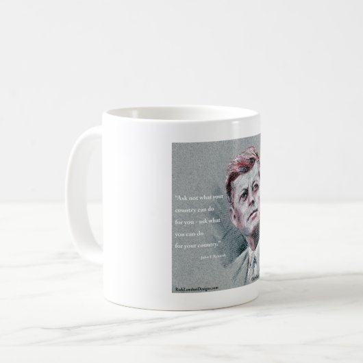 JFK & citaat Koffiemok (Voorkant links)