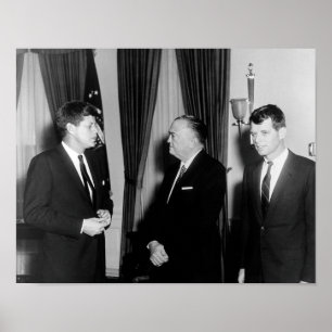 JFK en RFK met J.Edgar Hoover Poster