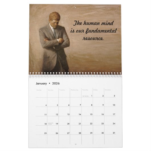 JFK inspirerend citaten. 2014 Kalender (Jan 2026)