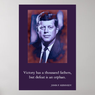 JFK John F. Kennedy citeert overwinning Poster